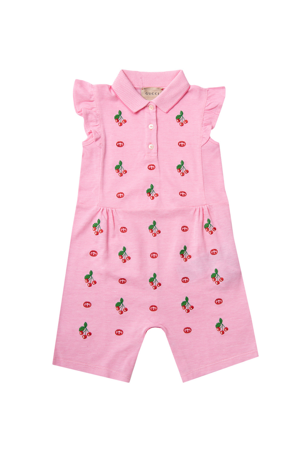 SchaferandweinerShops Fiji Purchase via Gucci for Pink Jumpsuit with logo Gucci Kids